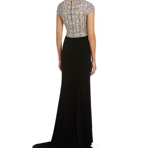 Black tie gown with iredescent gems - Picture 3 of 5